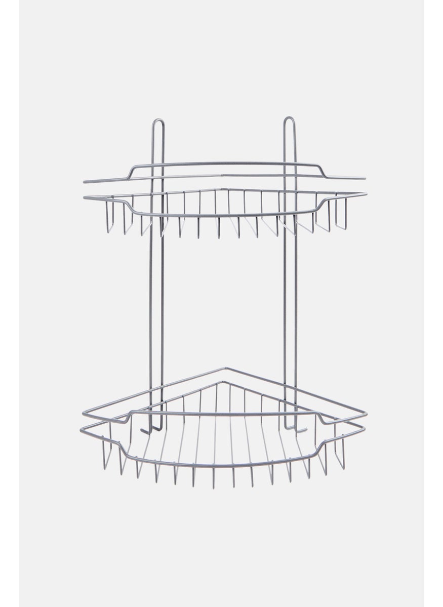AMG - Metal 2 Tier Corner Organizer, Grey - Image 1