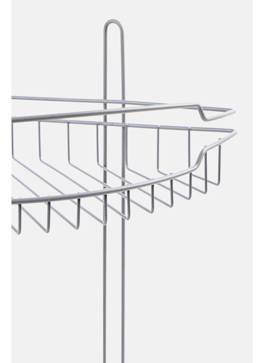 AMG - Metal 2 Tier Corner Organizer, Grey - Image 1