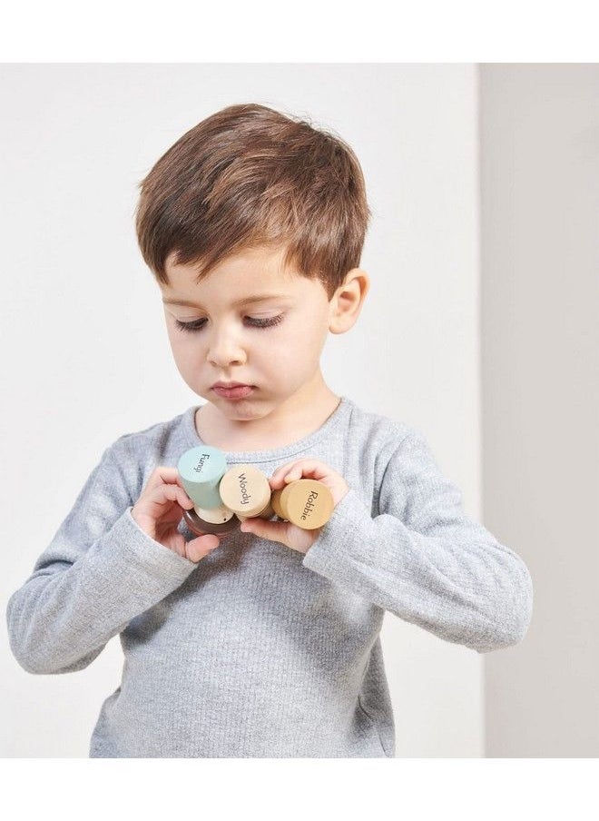 Tender Leaf Toys - Timber Taxi Wooden Log Shaped Push Vehicle With 3 Removeable Characters Openended Play Toy Explore Roleplay And Imagination For Boys And Girls Age 18M+ - Image 1