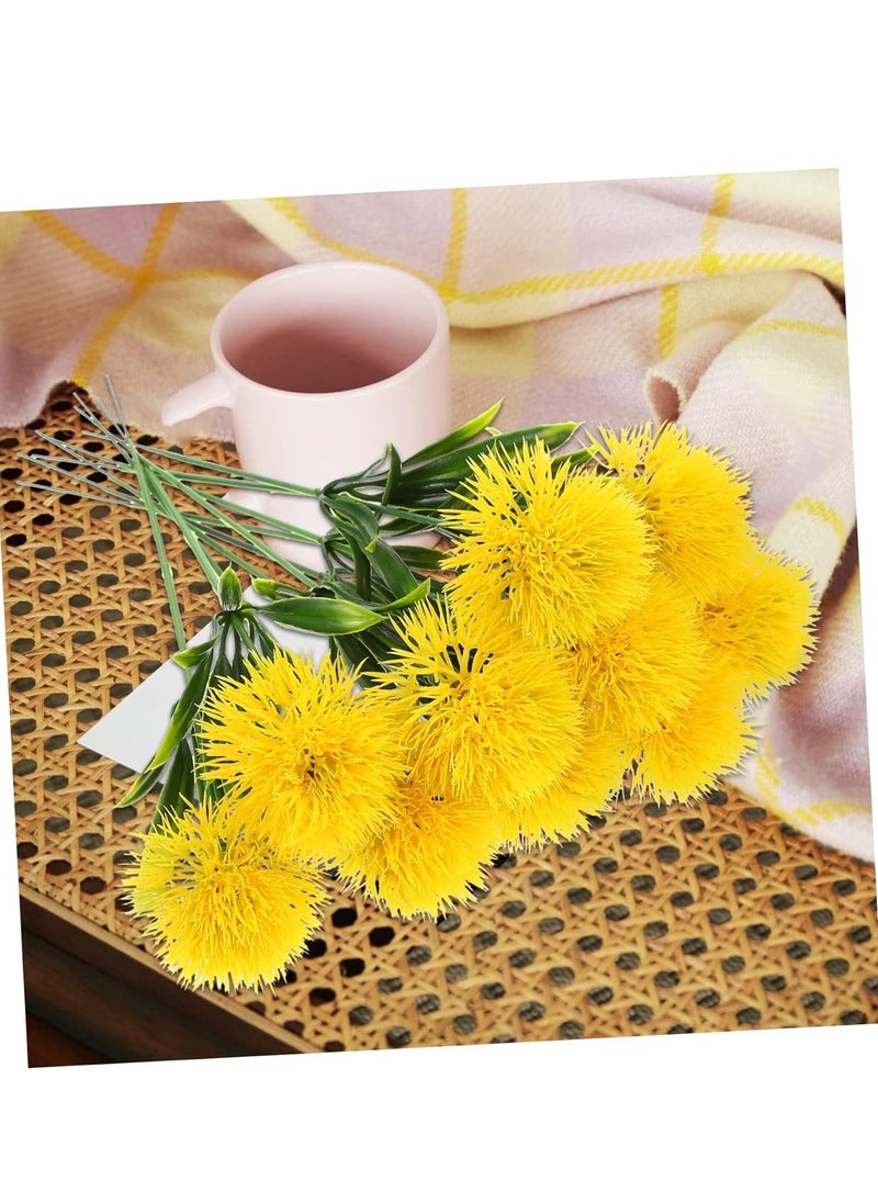 SYOSI - 10pcs Artificial Dandelion Artificial Outdoor Plants Dining Room Table Decor Table Centerpieces for Weddings Plastic Flower Bouquet Flower Arrangement Realistic Lifelike Dandelion - Image 1