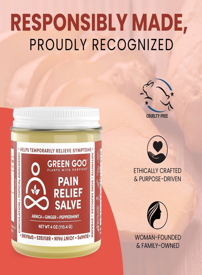 GREEN GOO Green Pain Relief Skin Salve, All-Natural Pain Relief Formula For Arthritis, Sore Muscles & Bruises, Rapid Relief, 4 oz jar - Image 2