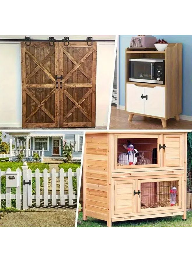 Black Stainless Steel Sliding Barn Door Lock 180 Flip No Charging Durable Pet Proof - Image 5