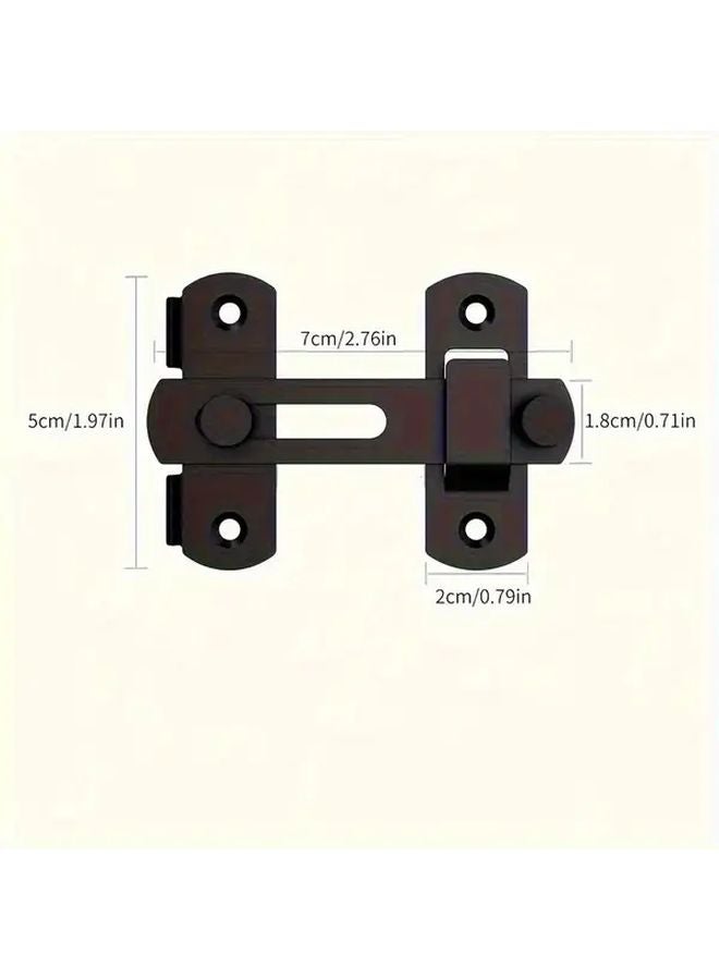 Black Stainless Steel Sliding Barn Door Lock 180 Flip No Charging Durable Pet Proof - Image 3