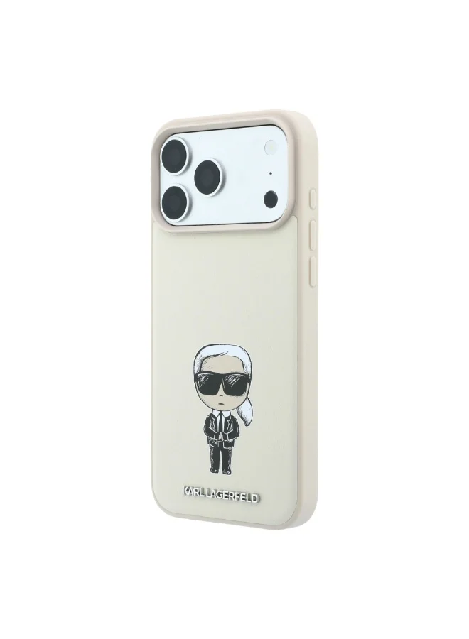 Karl Lagerfeld iPhone 18 Pro Max MagSafe Phone Case Smooth PU Leather Ikonik Sketch Hard Cover for iPhone