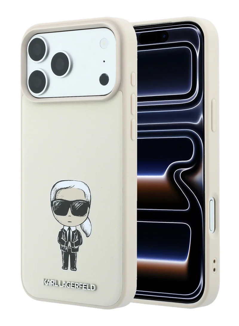 Karl Lagerfeld iPhone 18 Pro Max MagSafe Phone Case Smooth PU Leather Ikonik Sketch Hard Cover for iPhone