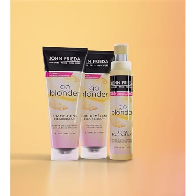 John Frieda - GO BLONDER HAIR ROUTINE SET - SHAMPOO + DEMELANT CARE + SPRAY - FOR BLONDE HAIR - Image 1