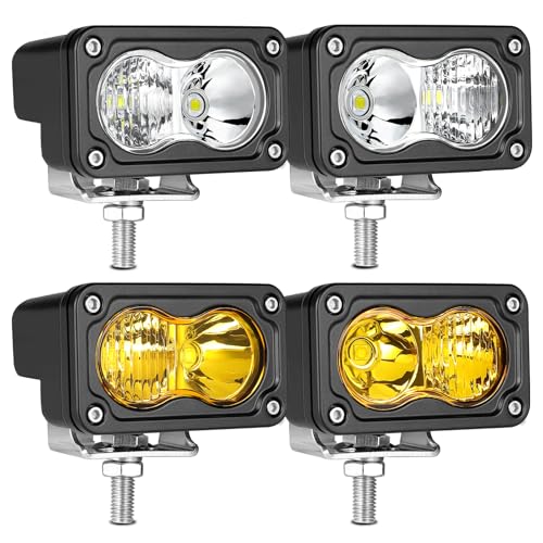 Auto Power Plus LED Pod Light Yellow Off Road Driving Cube Light LED Ditch Backup Work Lights Combo Bumper Light Bar Pods for Truck Pickup ATV UTV SUV 4x4 Motorcycle Boat - Image 1