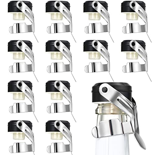 Chengu Stainless Steel Champagne Stoppers 271 x 193 Inch Wine Bottle Stoppers Sealer Reusable Champagne Cork Bottle Plug Beverage Bottle Stopper for Keeping Wine Fresh12 Pieces 