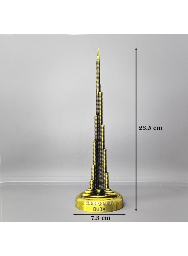 Souvenir Souq Burj Khalifa Metal 23.5 cm/9.25 Inches ,Decoration Iconic Dubai Landmark,World tallest Building Copper Polish - Image 2