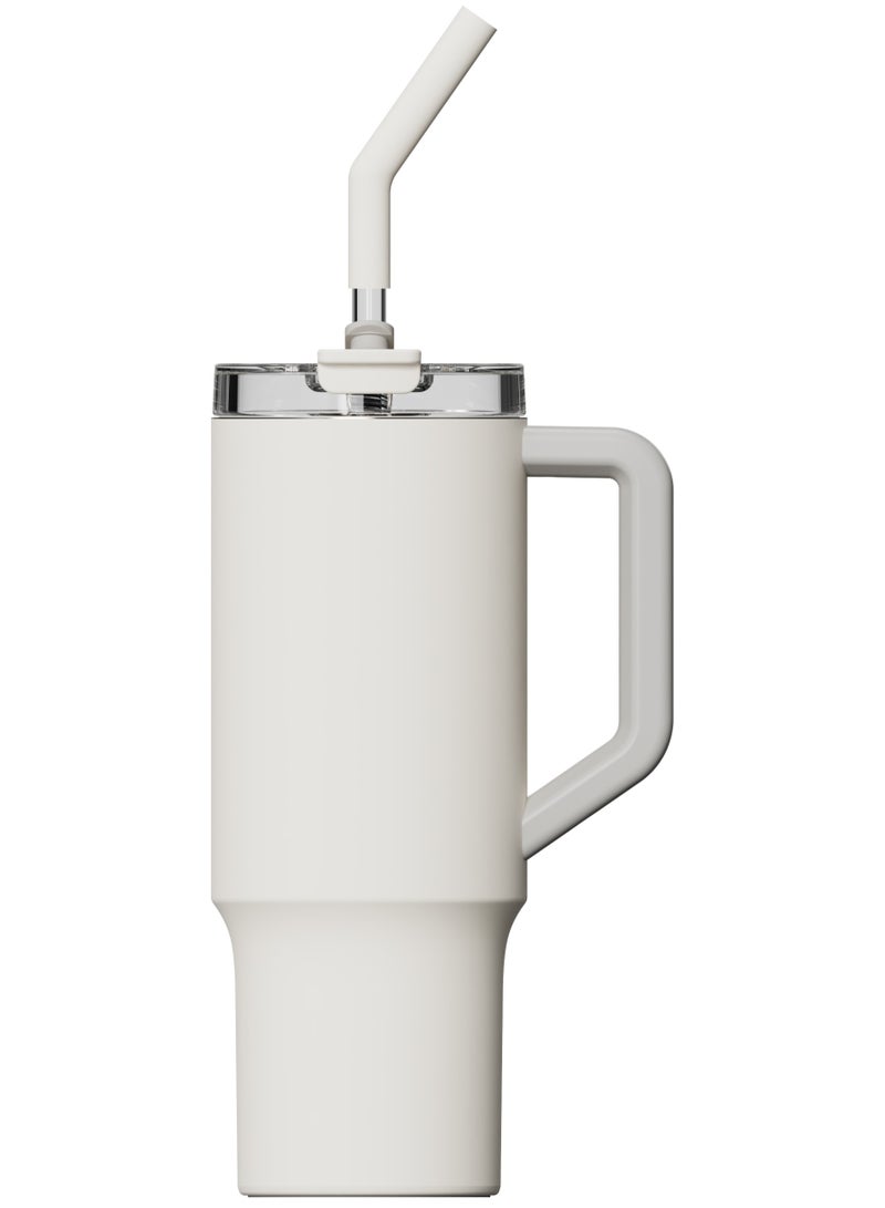 Xiaomi Straw Mug Cup,316L Stainless Steel Thermos Cup with Handle 1L Large Capacity for Sports Car Travel - Image 1