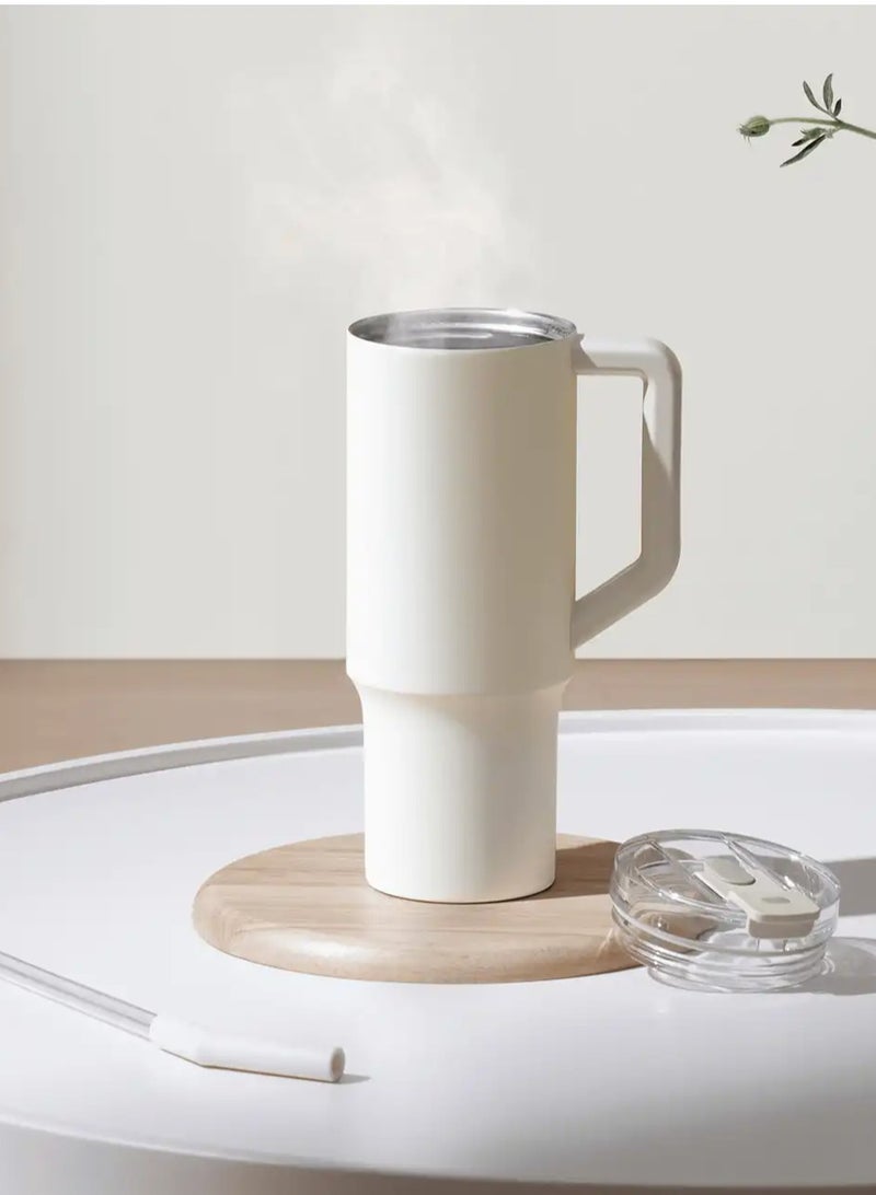 Xiaomi Straw Mug Cup,316L Stainless Steel Thermos Cup with Handle 1L Large Capacity for Sports Car Travel - Image 5