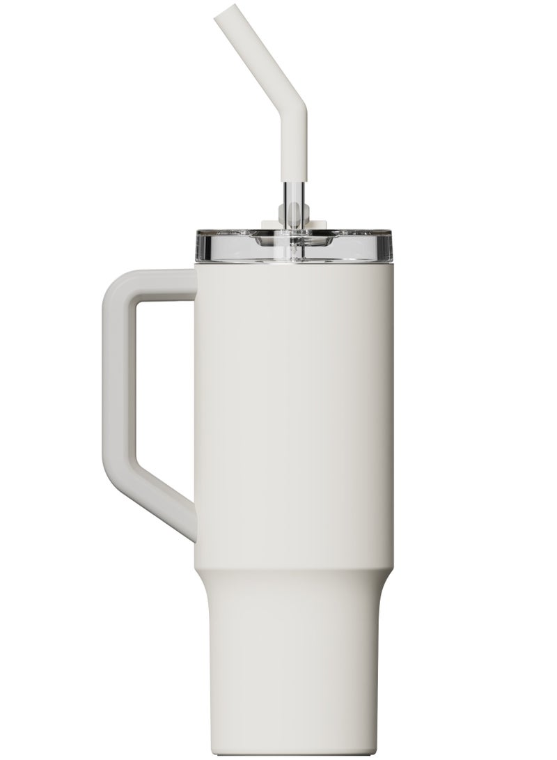 Xiaomi Straw Mug Cup,316L Stainless Steel Thermos Cup with Handle 1L Large Capacity for Sports Car Travel - Image 2