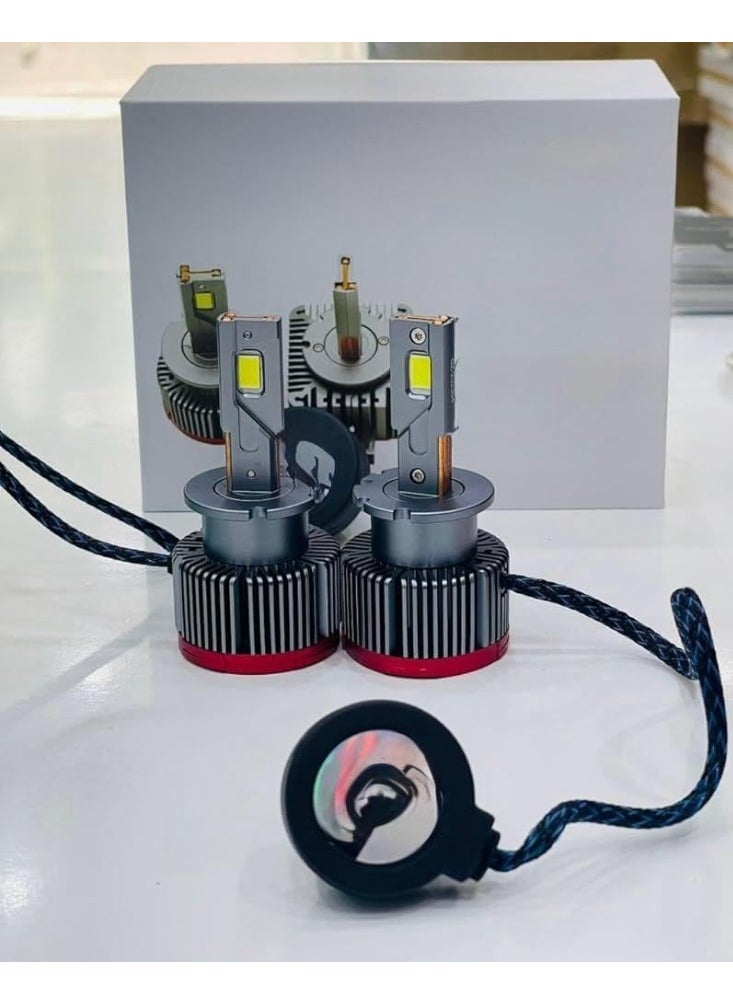 شيزا ستار طقم تحويل مصابيح LED الأمامية، نوع المصباح، تصميم مشتت حراري من الألومنيوم مع مروحة تبريد، سلسلة D (D2S، D4S، D1S، D3S)  - Image 1