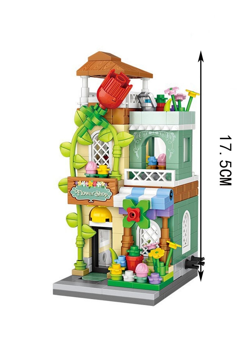 378pcs Flower Shop Model Set Building Blocks Creative Diy Assembling Building Assembling Toys Children Adult Home Decorations - Image 2
