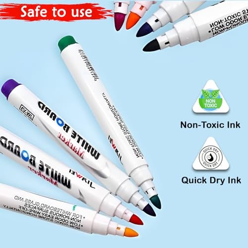 WISHKEY 11 Pcs Magical Water Pens, Floating Ink Marker Pen Set for Kids, Water Drawing Kit with Ceramic Spoon, Water-Based Doodle Markers for Drawing, 8+ Years (Multicolor, Pack of 11) - Image 4