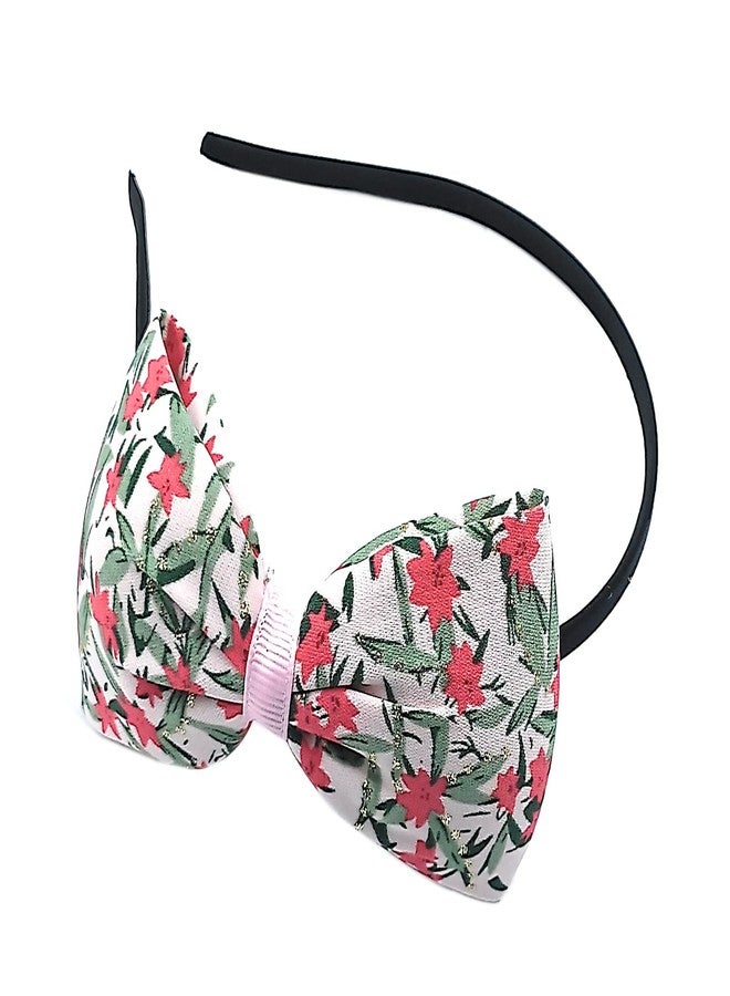 Fairytale Printed Bow Hair Band Headband Hair Accessories For Girls. (Pink) - Image 3