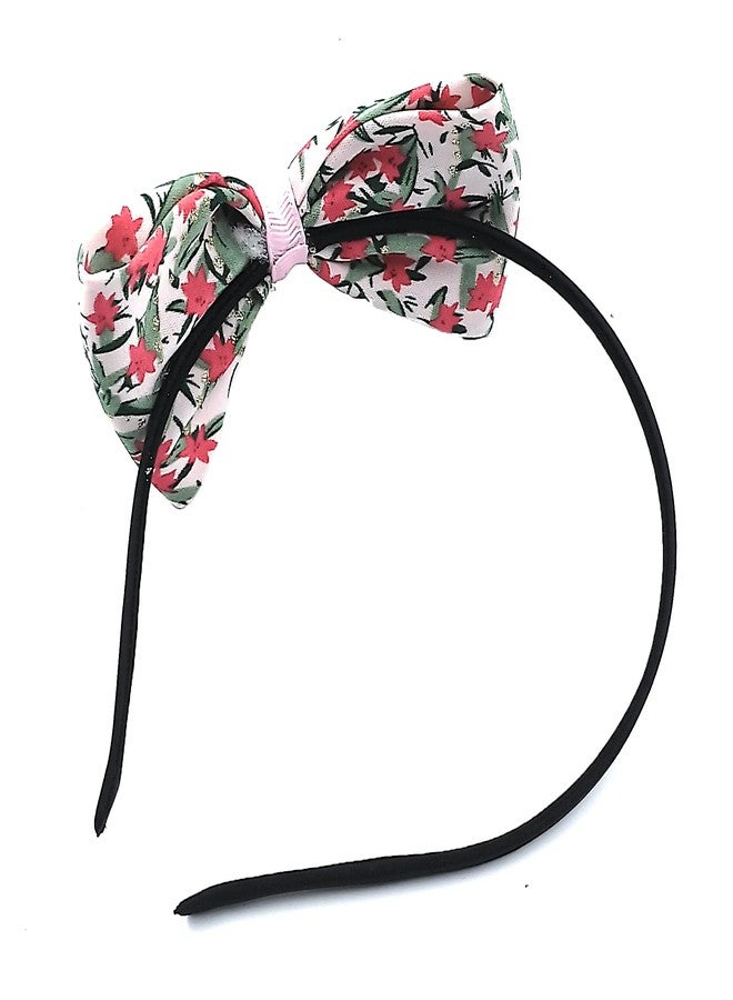 Fairytale Printed Bow Hair Band Headband Hair Accessories For Girls. (Pink) - Image 2