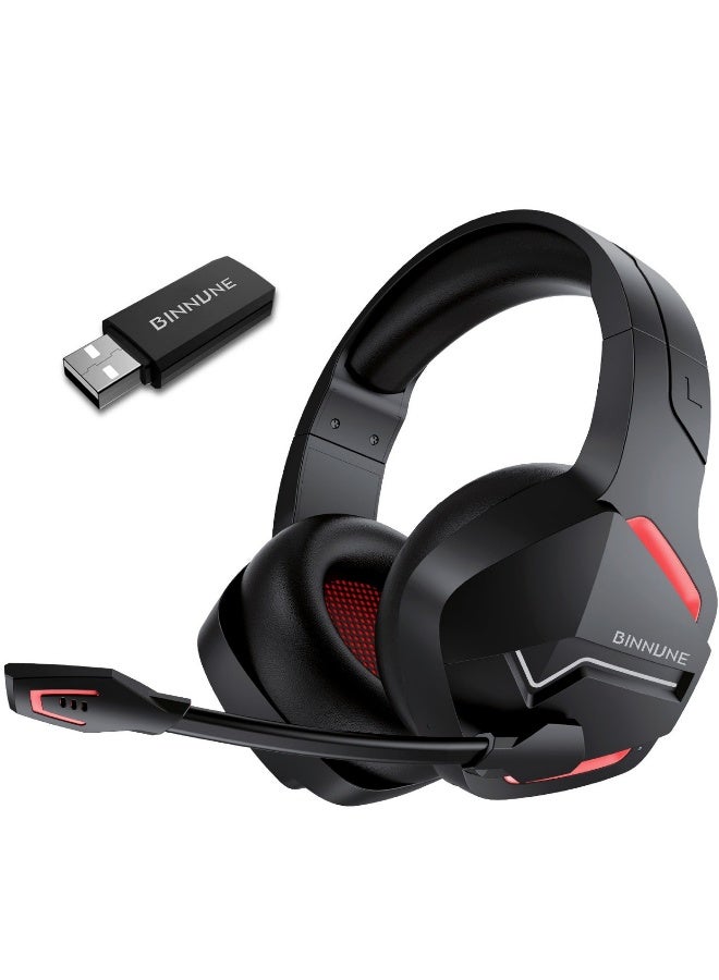 BINNUNE Wireless Gaming Headset with Noise Cancelling Microphone for PC PS4 PS5, 2.4G Headset with Mic for Laptop Computer - Image 1