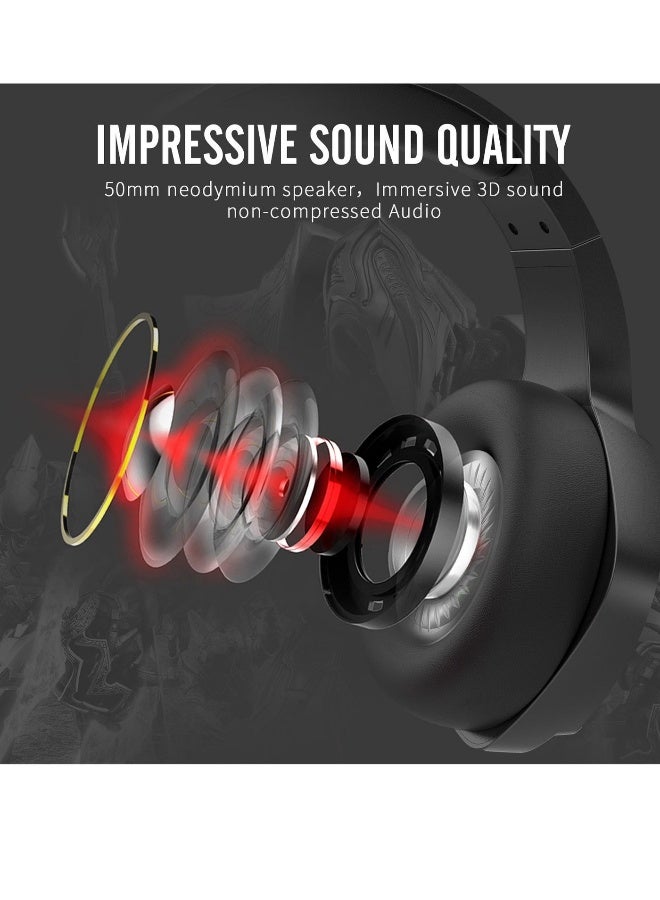 BINNUNE Wireless Gaming Headset with Noise Cancelling Microphone for PC PS4 PS5, 2.4G Headset with Mic for Laptop Computer - Image 3