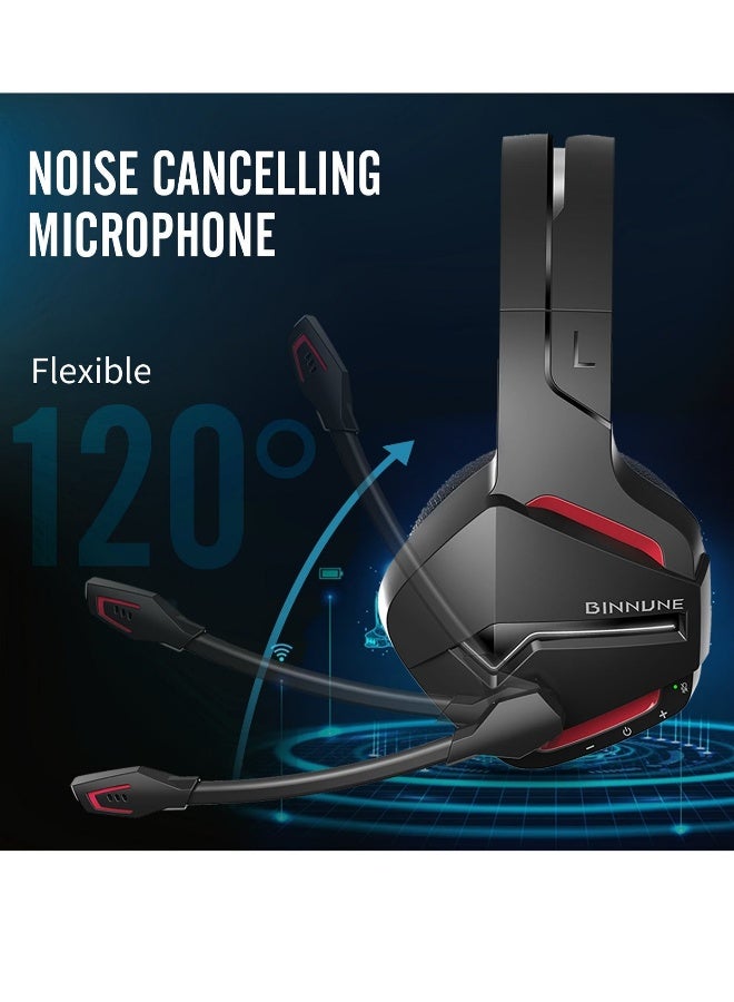 BINNUNE Wireless Gaming Headset with Noise Cancelling Microphone for PC PS4 PS5, 2.4G Headset with Mic for Laptop Computer - Image 5