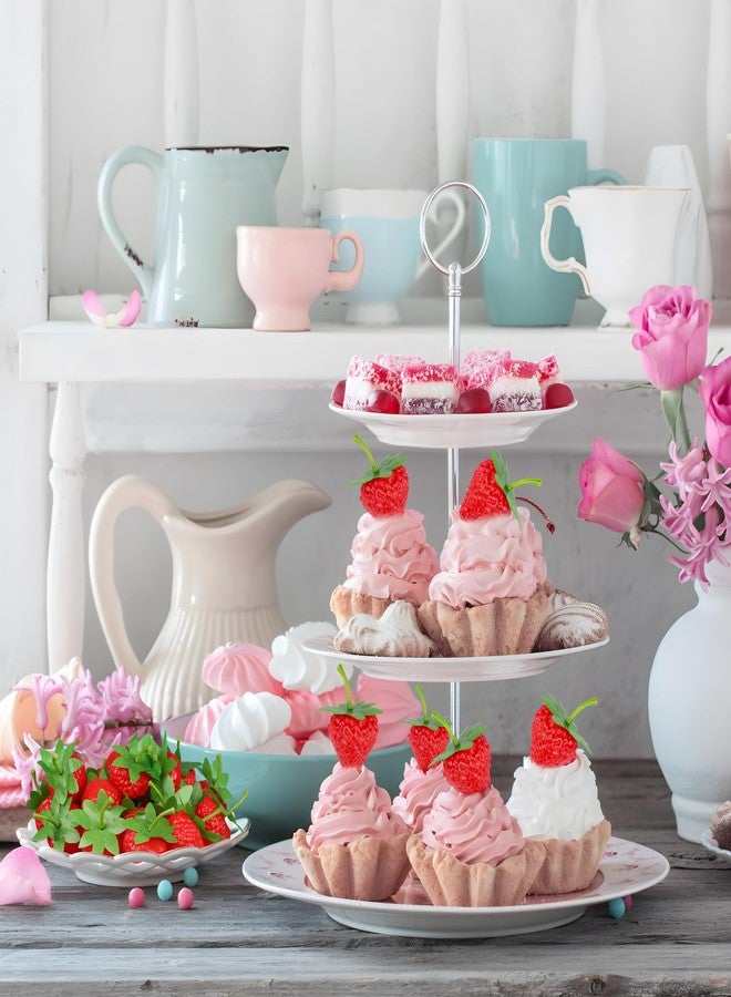 Maniaacer 50 PCS Artificial Red Strawberries Fake Plastic Strawberry Faux Realistic Strawberry Decor Lifelike Decorative Red Strawberries for Home Kitchen Festival Party Photography Cake Decoration - Image 5