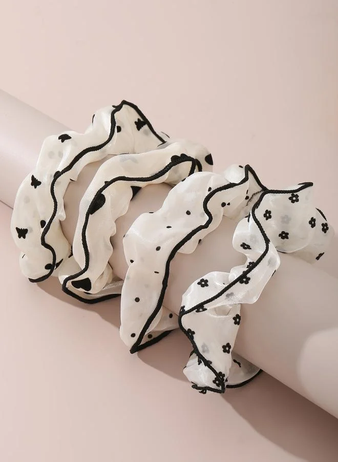 Take Two Set of 4 - Sheer Printed Scrunchies