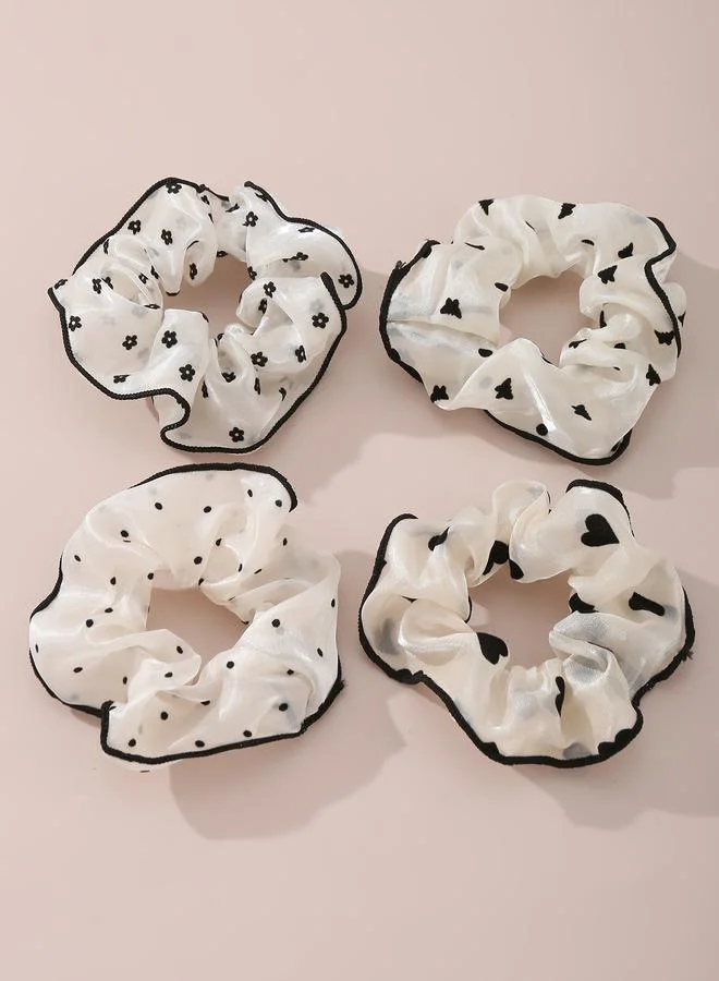 Take Two Set of 4 - Sheer Printed Scrunchies