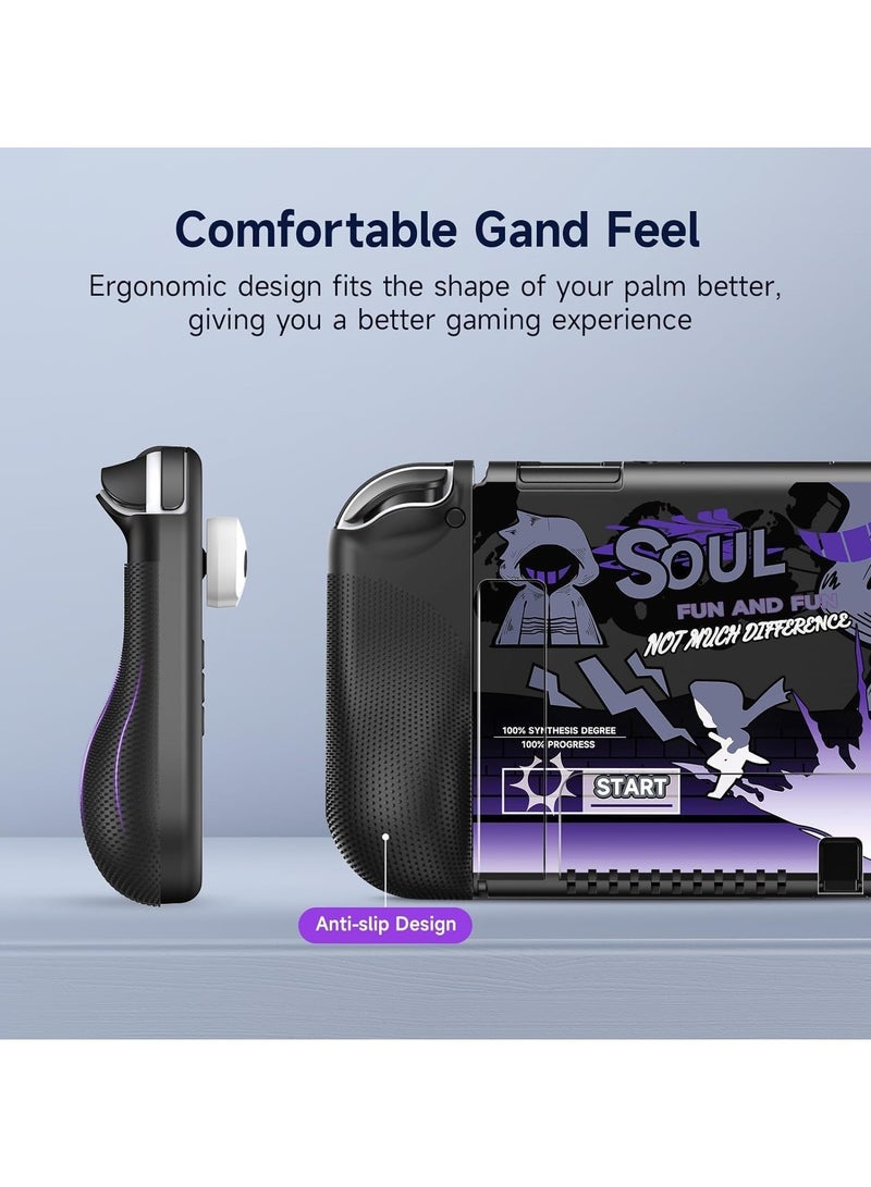 Case for Nintendo Switch OLED 2021, Ergonomic Comfort Grip TPU Hard Case with 4 Thumbs G Tear Cover, Hard Protective Case - Image 4