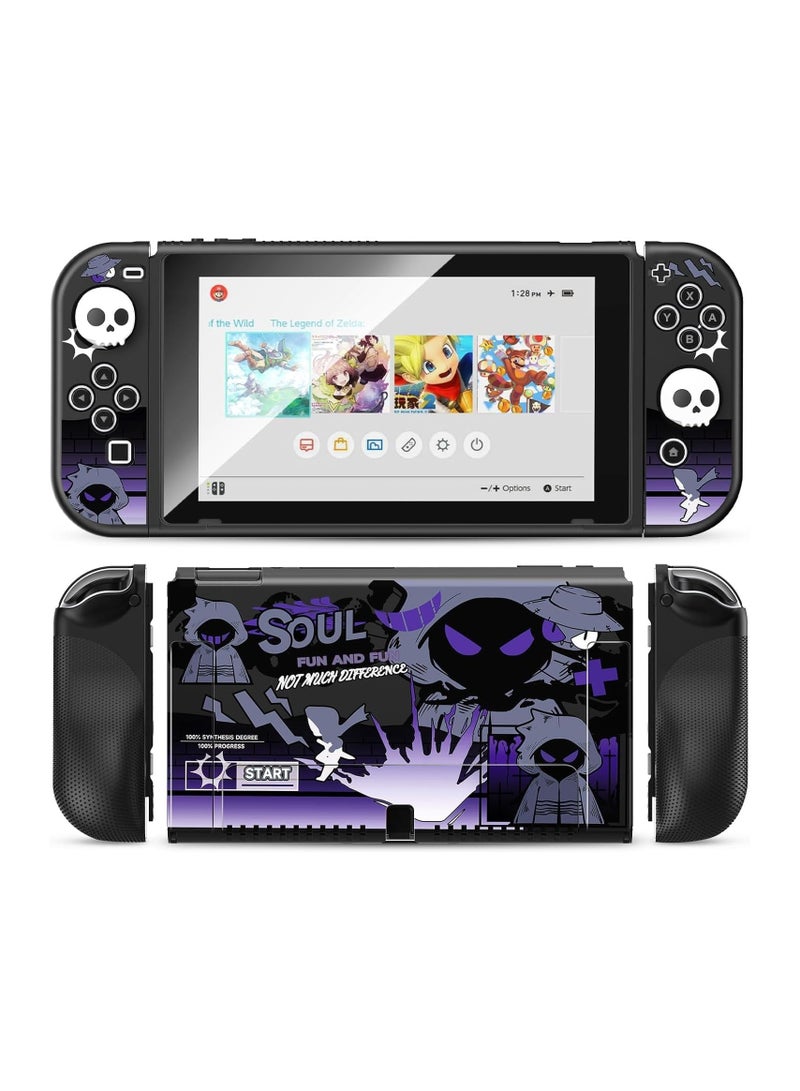 Case for Nintendo Switch OLED 2021, Ergonomic Comfort Grip TPU Hard Case with 4 Thumbs G Tear Cover, Hard Protective Case - Image 1