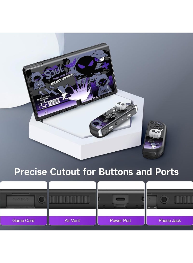 Case for Nintendo Switch OLED 2021, Ergonomic Comfort Grip TPU Hard Case with 4 Thumbs G Tear Cover, Hard Protective Case - Image 3