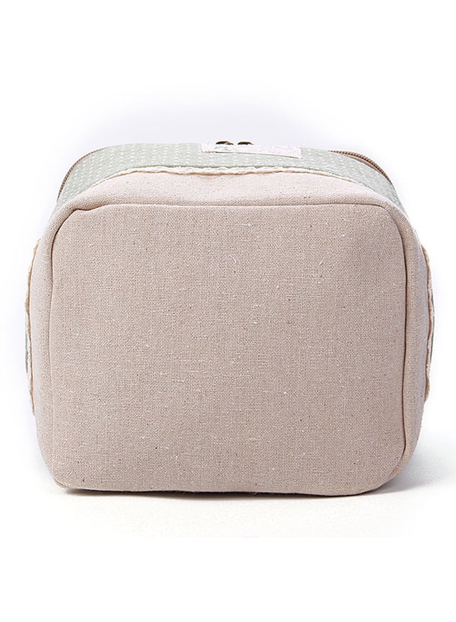 Travel Dot Cosmetic Bag Green/Beige - Image 2