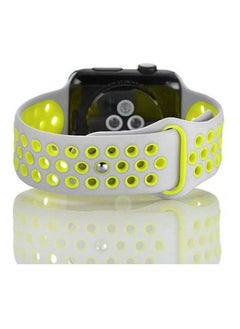 NIBEMINENT Sport Silicone Strap For Nike Apple Watch Band White/Lemon  - Image 3