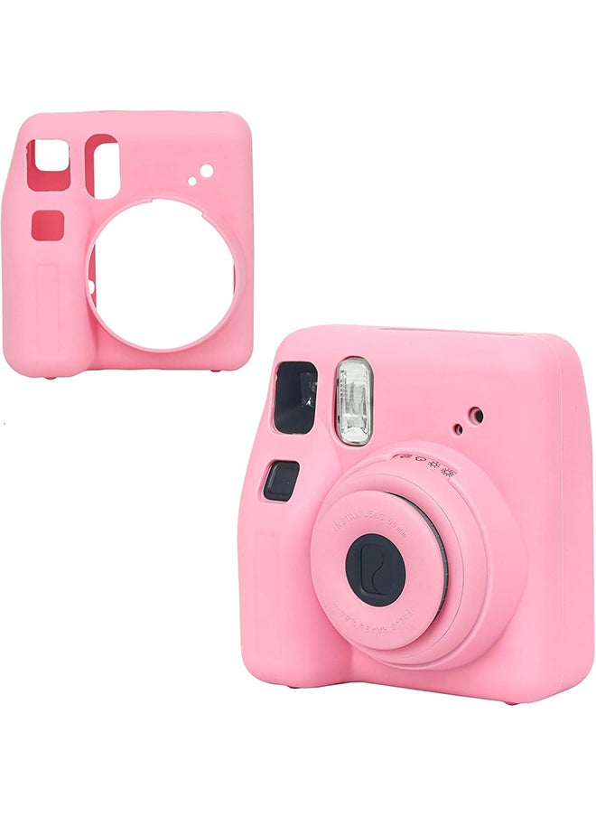 O Ozone Silicone Case for Fujifilm Instax Mini SE Instant Camera Case |Soft Protective Camera Cover with Adjustable Shoulder Strap - Pink  - Image 1