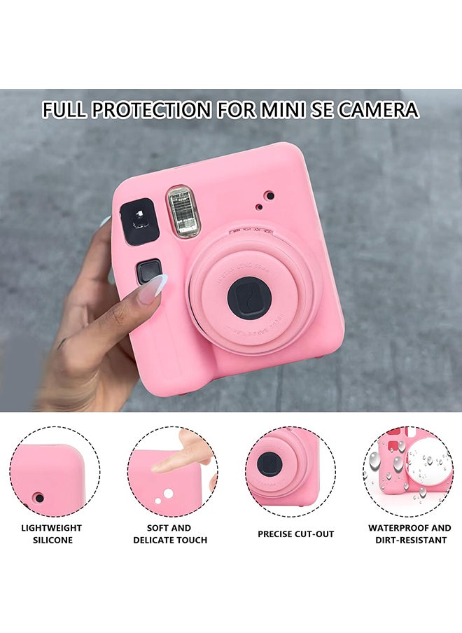 O Ozone Silicone Case for Fujifilm Instax Mini SE Instant Camera Case |Soft Protective Camera Cover with Adjustable Shoulder Strap - Pink  - Image 3