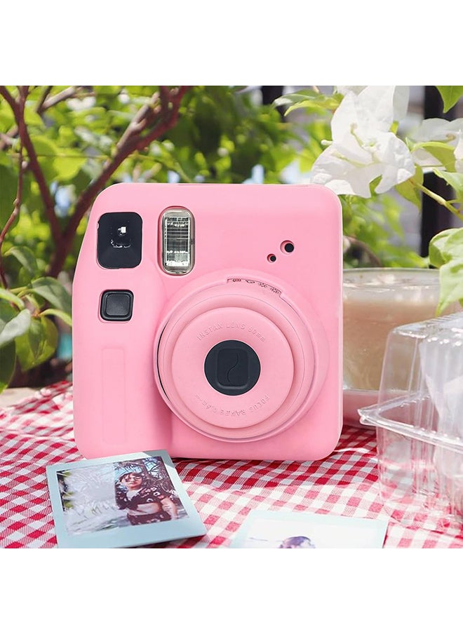 O Ozone Silicone Case for Fujifilm Instax Mini SE Instant Camera Case |Soft Protective Camera Cover with Adjustable Shoulder Strap - Pink  - Image 4