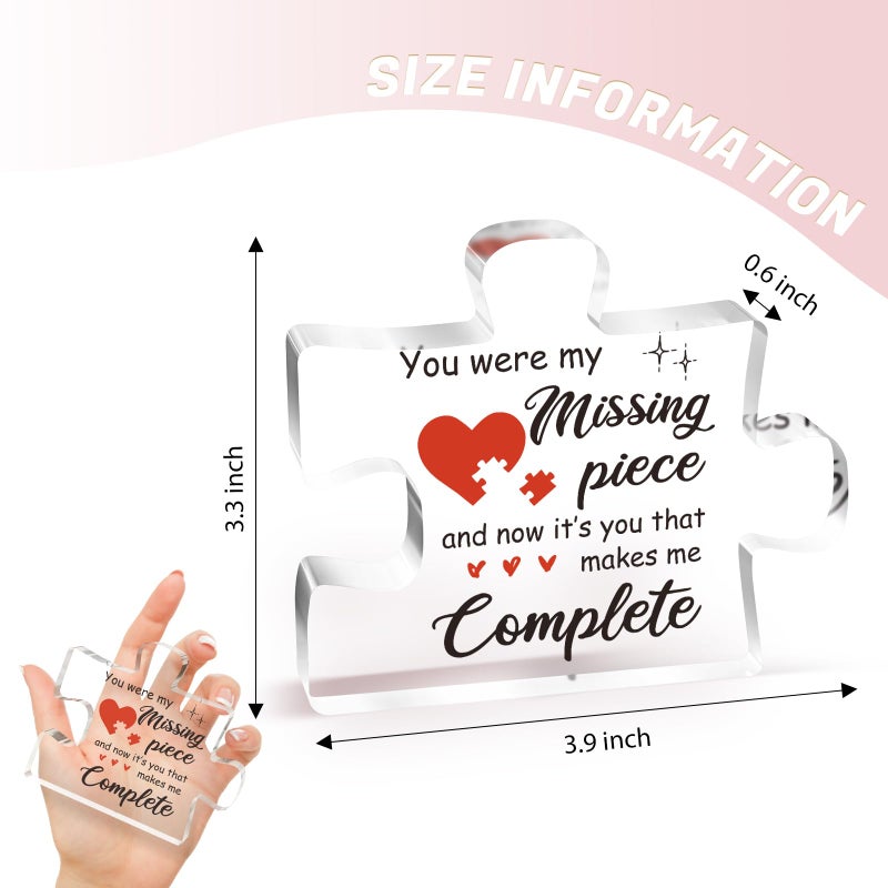 Buioata Gifts for Her - Delicate Girlfriend Birthday Gifts for Her - Acrylic Puzzle Piece 3.9 x 3.3  Anniversary Birthday Gifts for Girlfriend  Valentines Day Meaningful Gifts for Her  Ideas - Image 3