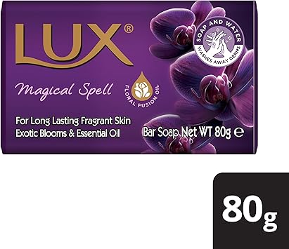 Lux صابون لكس البنفسجي السحري للجمال للعناية الفاخرة للوجه واليدين والجسم مدعوم لبشرة ناعمة ومتألقة صابون استحمام يومي لطيف برائحة منعشة للرجال والنساء 80 جرام × 6 - Image 2