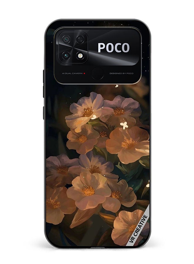 VR CREATIVE Protective Case Cover For Xiaomi Poco C40 Flower With Butterfly Design Multicolour - Image 1
