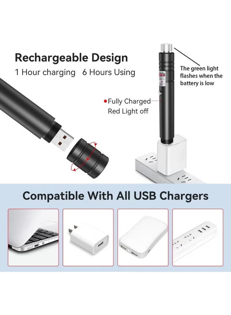 Green Laser Pointer High Power Pen - Long Range Rechargeable Laser Beam, USB Charging for Hiking, Presentations & Outdoor Use (Professional-Grade Green Light) - Image 3