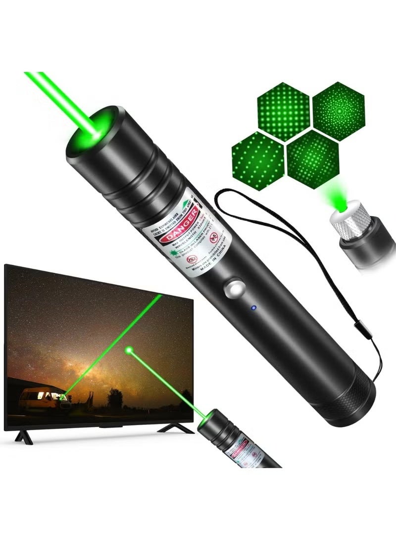 Green Laser Pointer High Power Pen - Long Range Rechargeable Laser Beam, USB Charging for Hiking, Presentations & Outdoor Use (Professional-Grade Green Light) - Image 1