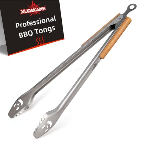 XUDAKAIXIN 25Inch Very Long Stainless Steel BBQ Tongs with Extended Luxurious Acacia Handle Durable and EasytoClean Grilling Tool for Cooking Kitchen Use and Outdoor Barbecues - Image 1