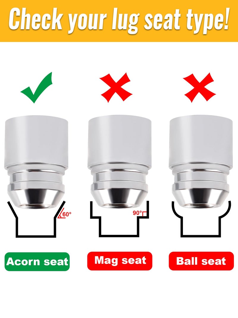 Mardarth 6PCS M12x1.5 Wheel Lock Lug Nuts Set Height 1.3" Cone Seat Replacement for Escape Focus Fusion Accord CR-V Cruze Malibu Equino 12x1.5 Locking Lug Nuts Nut for Tire Anti-Theft - Image 5