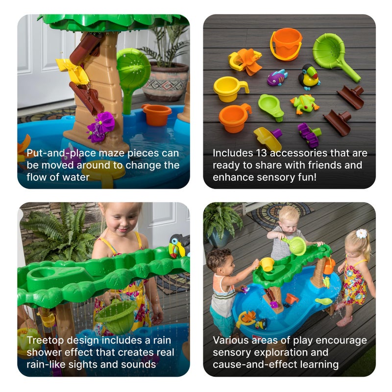 Step2 Tropical Rainforest Water Table Kids Water and Sand Activity Sensory Playset Summer Outdoor Toys 13 Piece Water Toy Accessories For Toddlers 15 Years Old Blue Brown - Image 3