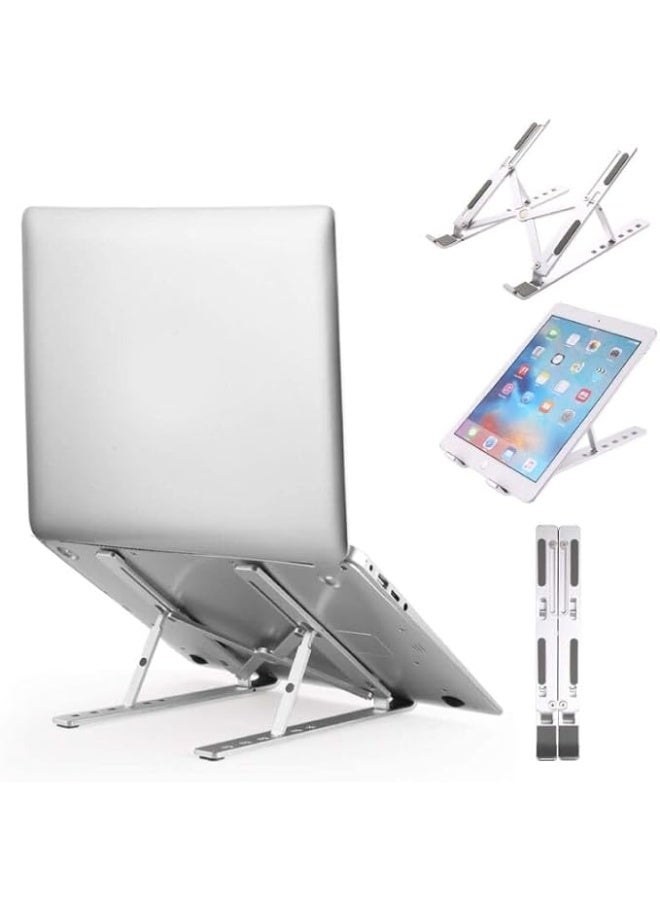 Portable metal laptop and tablet stand with adjustable height for comfortable work and study silver Size: 16 * 25 cm - Image 1