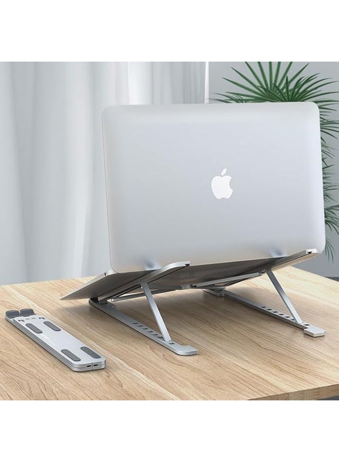 Portable metal laptop and tablet stand with adjustable height for comfortable work and study silver Size: 16 * 25 cm - Image 5