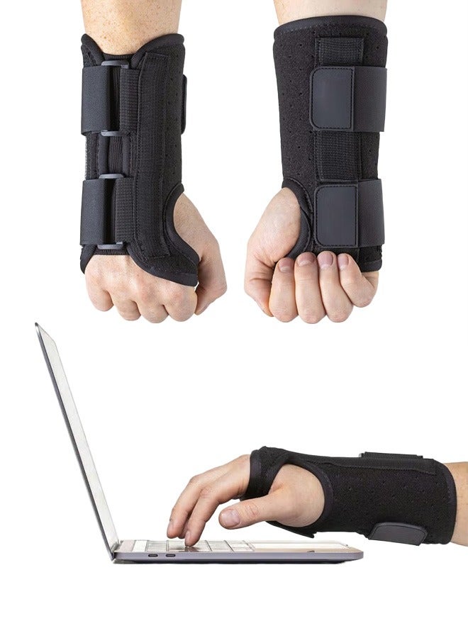 S-Color Adjustable Carpal Tunnel Right Hand Wrist Brace Support, Breathable Wrist Support Brace Splint with Aluminum Splint(Right Hand, S/M) - Image 1