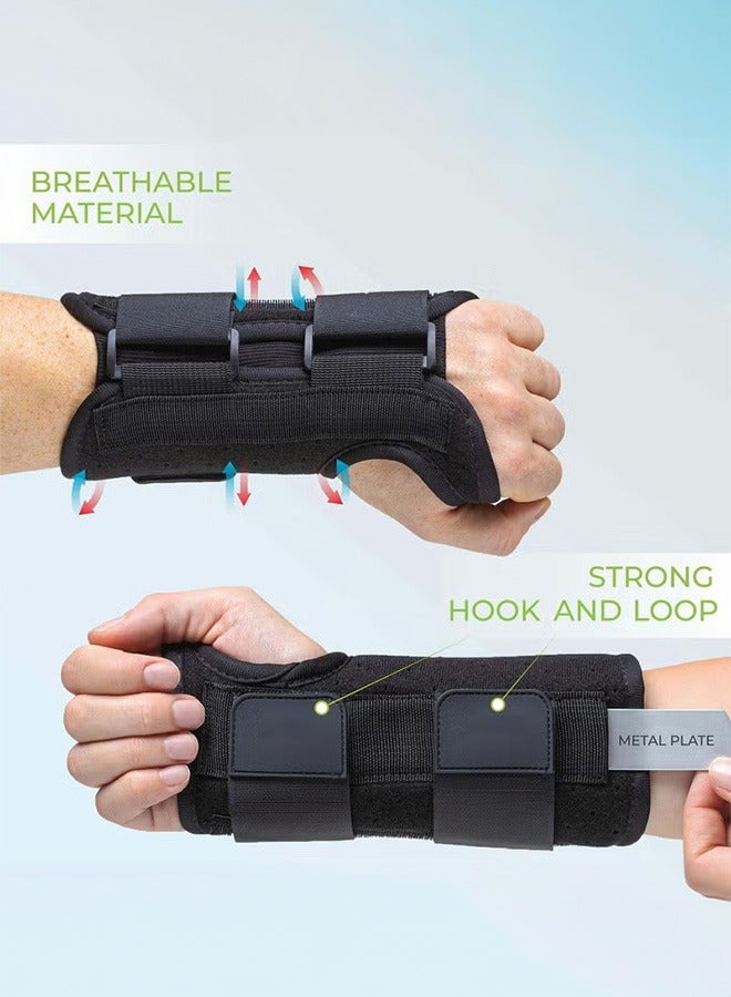 S-Color Adjustable Carpal Tunnel Right Hand Wrist Brace Support, Breathable Wrist Support Brace Splint with Aluminum Splint(Right Hand, S/M) - Image 3