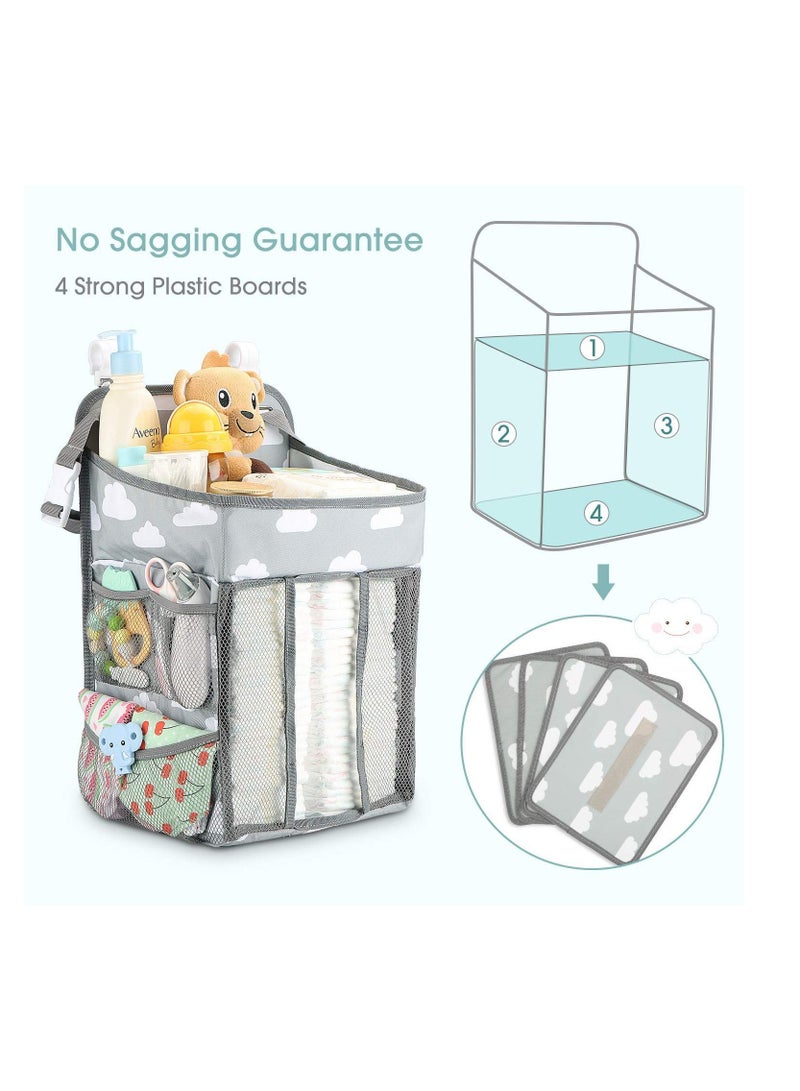 Baby Crib Hanging Bag anging Baby Diaper Caddy Multi-Function Storage Bag Organizer Diaper Stacker for Changing Table - Image 2