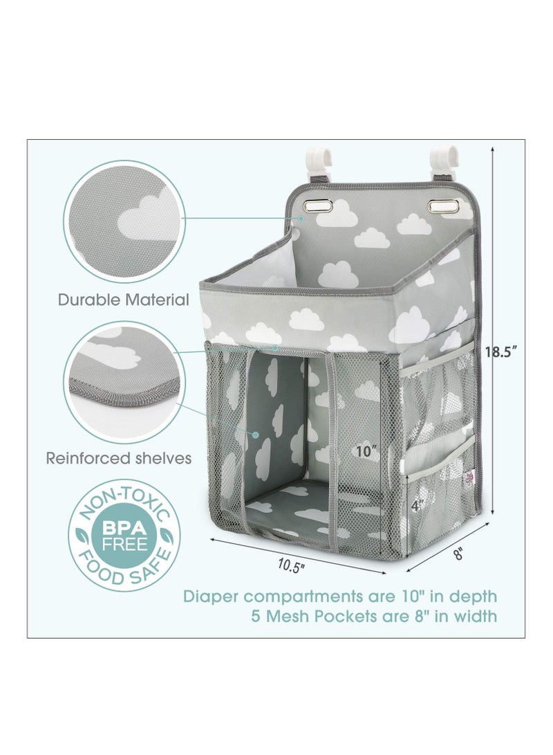 Baby Crib Hanging Bag anging Baby Diaper Caddy Multi-Function Storage Bag Organizer Diaper Stacker for Changing Table - Image 3