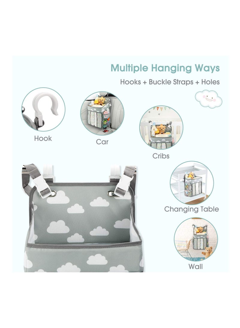 Baby Crib Hanging Bag anging Baby Diaper Caddy Multi-Function Storage Bag Organizer Diaper Stacker for Changing Table - Image 4